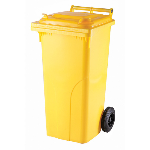 120 literes műanyag hulladéktároló-sárga