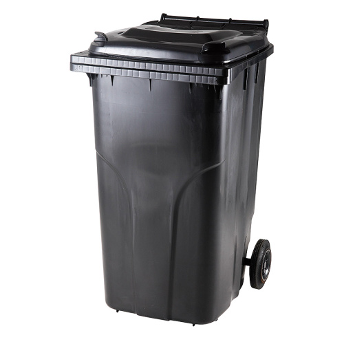 240 literes műanyag hulladéktároló-fekete
