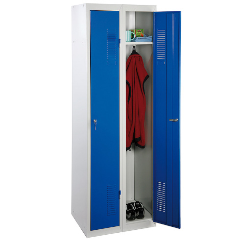 Összeszerelhető öltözőszekrény-szürke/ kék 1800x600x500mm