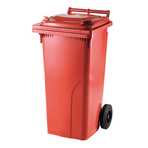 120 literes műanyag hulladéktároló-piros