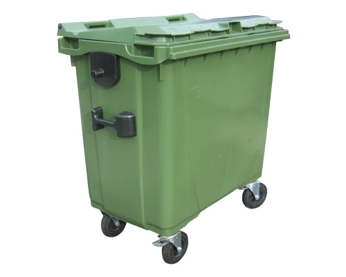 660 literes műanyag konténer - zöld