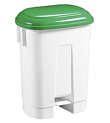 Műanyag hulladékgyűjtő zöld fedél/fehér fedél 60 l
