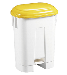 Műanyag hulladékgyűjtő sárga fedél/fehér fedél 60 l