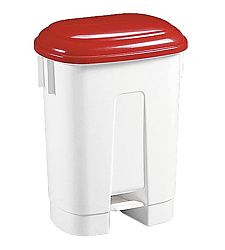 Műanyag hulladékgyűjtő piros fedél/fehér fedél 60 l
