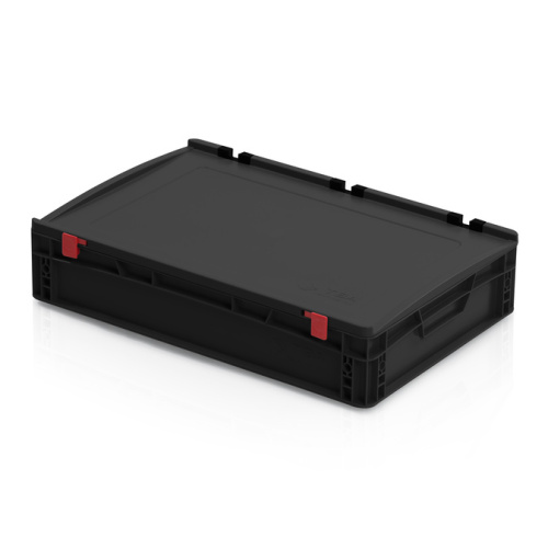Műanyag tároló doboz fedéllel 600x400x135 mm  ESD